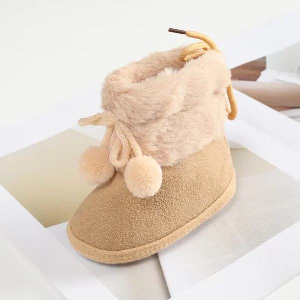 Baywell Winter Furry Snow Boots - Soft Sole First Walkers Shoes for Baby Girls 0-18 Months - Image 5