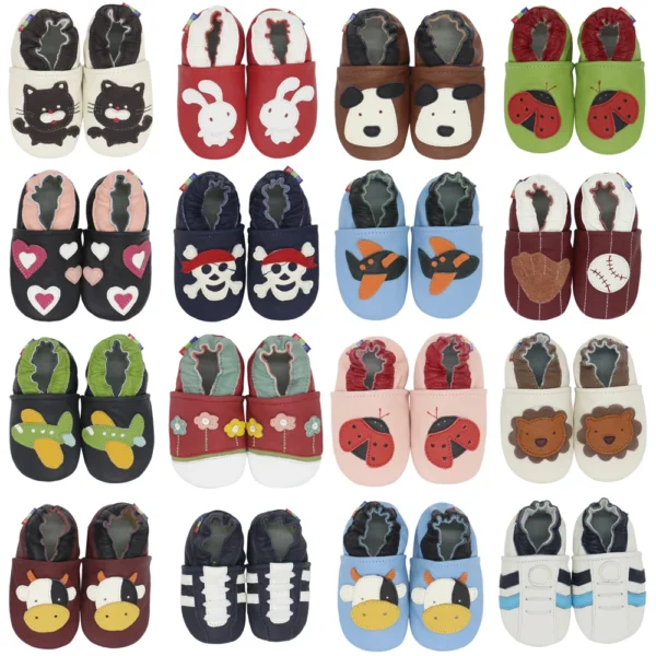 005 Soft Leather Shoes Baby Boy Girl Infant Shoe Slippers 0-6 months to 7-8 years First Walkers Leather Skid-Proof Kids Shoes