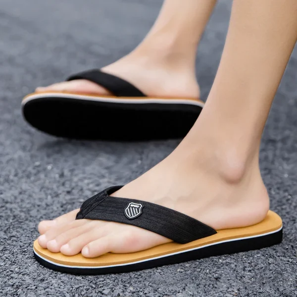 Men's Casual Flip Flops Fashion Beach Shoes Men Summer Non-Slip Flat Slides Mens Slippers Indoor House Shoes Man Male Slipper - Image 2