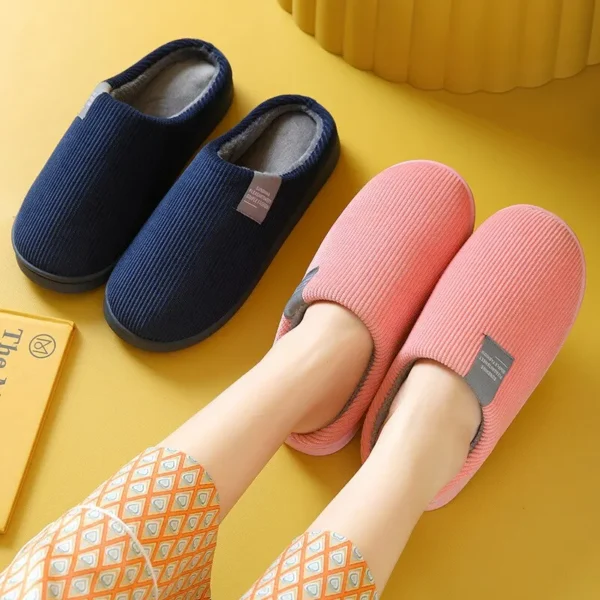 Women's Men's Thick Soft Bottom Home Slippers Household Plush Slippers Anti-slip Thermal Slippers Indoor Winter - Image 2