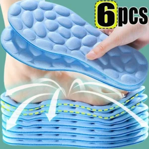 4D Sport Insoles for Shoes Women Men Deodorant Breathable Cushion Running Insoles for Feet Orthopedic Massage Running Care Pads