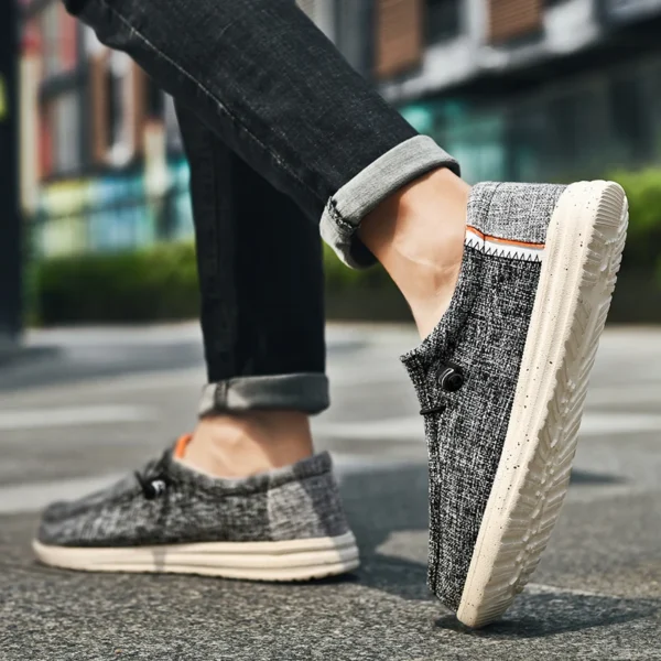 Men Casual Canvas Shoes Mens Loafers Breathable Slip on Flats Male Vulcanized Shoes Driving Shoes Plus Size 48 Walking shoe - Image 6