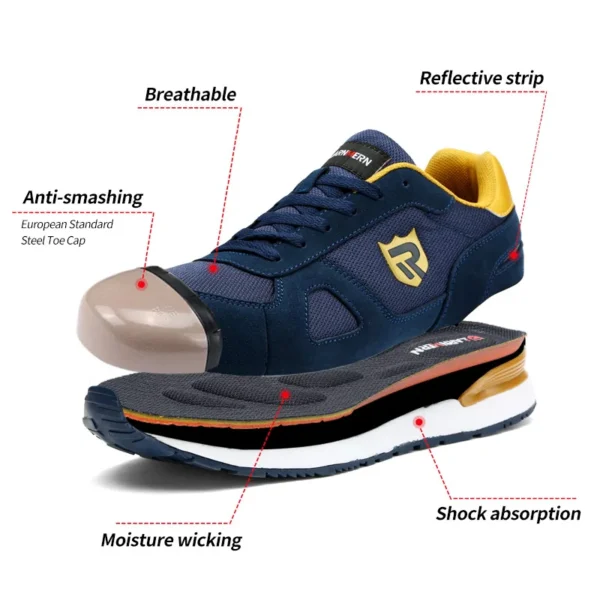 LARNMERN Men Steel Toe Shoes Antistatic Safety Shoes Women Composite Breathable Slip On Work Sneakers Industries Protection - Image 2