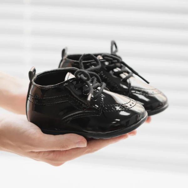 Meckior New Baby Shoes Retro Leather Boy Girl Shoes Toddler Rubber Sole Anti-slip First Walkers Newborn Infant Baby Crib Shoes - Image 3