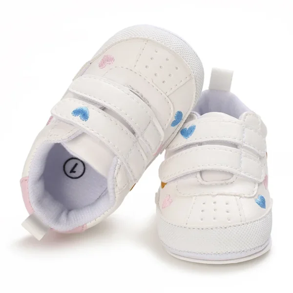 Meckior Spring and Autumn Baby Shoes Non-slip Soft Rubber Soled Toddler Shoes Cute Embroidered Love Stars Casual Shoes - Image 3