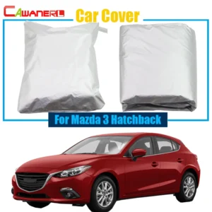 Cawanerl Car Cover Snow Rain Sun Resistant Protection Anti UV Cover Dustproof For Mazda 3 Hatchback