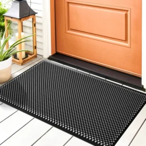 Outdoor doormat,30 "x 17" silicone scraper front door mat, durable non-slip waterproof entrance mat, low profile heavy duty shoe