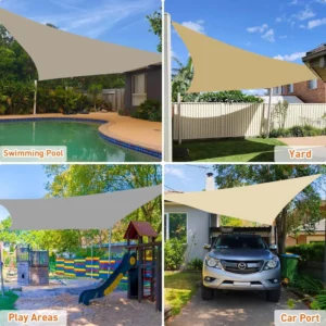 Triangle shaped sunshade sail, waterproof garden sunshade, UV resistant sunshade, courtyard canopy, backyard camping pool