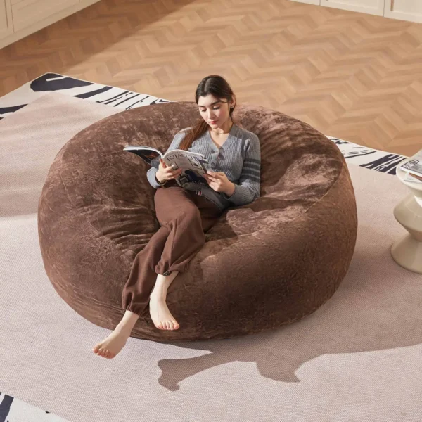 Bean Bag Chair Memory Foam Filled Large Chairs for Adults and Teens Soft Sofa with Cover Round Couch for Living Room Bedroom - Image 3