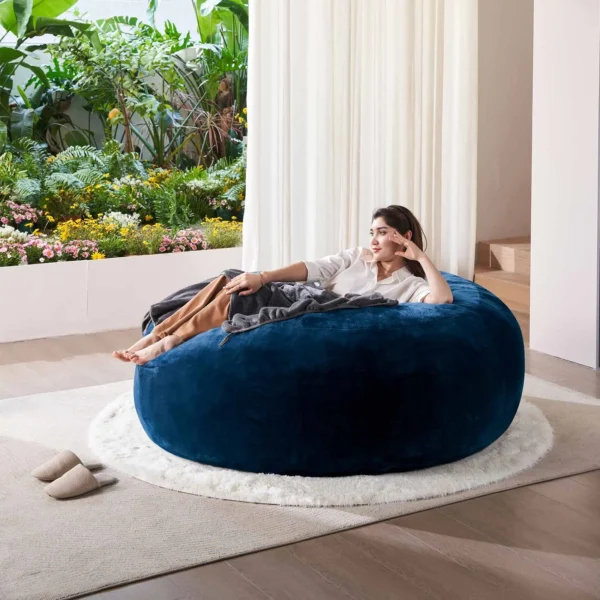 Bean Bag Chair Memory Foam Filled Large Chairs for Adults and Teens Soft Sofa with Cover Round Couch for Living Room Bedroom - Image 5