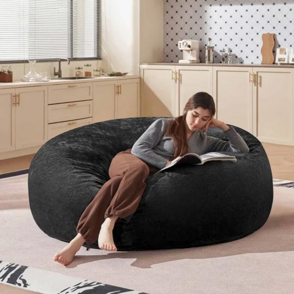 Bean Bag Chair Memory Foam Filled Large Chairs for Adults and Teens Soft Sofa with Cover Round Couch for Living Room Bedroom - Image 2
