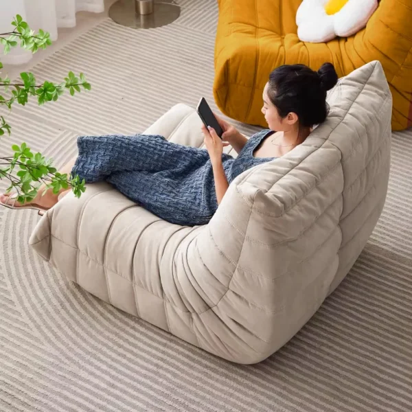 Modern Living Room Chair Big Bean Bag Adult Floor Sofa Togo Recliner Memory Foam Lazy Couch Suitable Balcony for Fireside Chair
