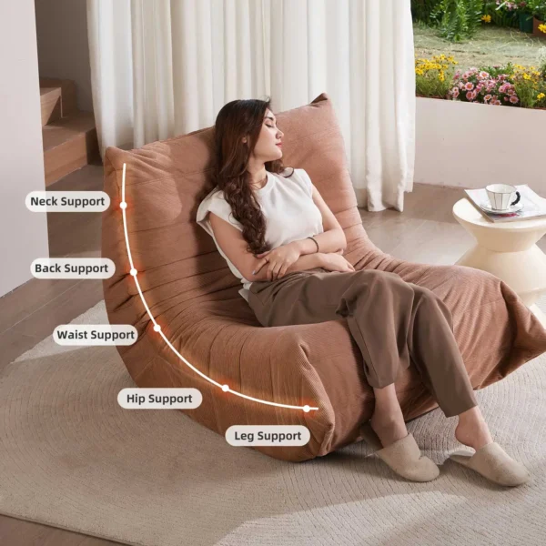 Adult Bean Bag Chair Memory Foam Togo Sofa Lazy Floor Sofa Ergonomically Designed Fireplace Chair for Living Room and Bedroom - Image 5
