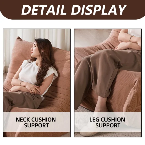 Adult Bean Bag Chair Memory Foam Togo Sofa Lazy Floor Sofa Ergonomically Designed Fireplace Chair for Living Room and Bedroom - Image 6