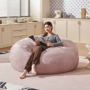 Bean Bag Chair Memory Foam Filled Large Chairs for Adults and Teens Soft Sofa with Cover Round Couch for Living Room Bedroom