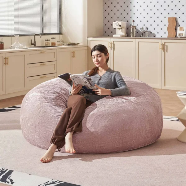 Bean Bag Chair Memory Foam Filled Large Chairs for Adults and Teens Soft Sofa with Cover Round Couch for Living Room Bedroom