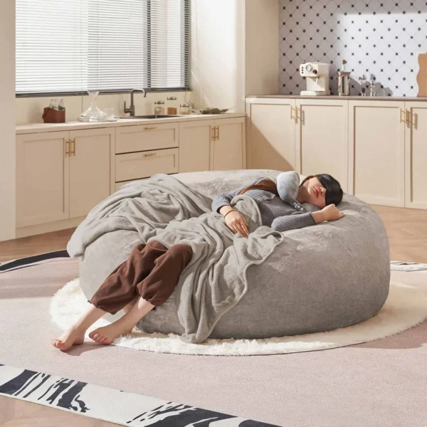 Bean Bag Chair Memory Foam Filled Large Chairs for Adults and Teens Soft Sofa with Cover Round Couch for Living Room Bedroom - Image 4