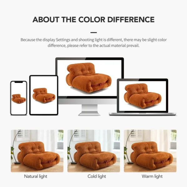 Single Sofa Lazy Couch Reading Chair Lazy Sofa Chair Balcony Leisure Sofa for Living Room Bedroom Lounge Chairs Accent Chair - Image 6