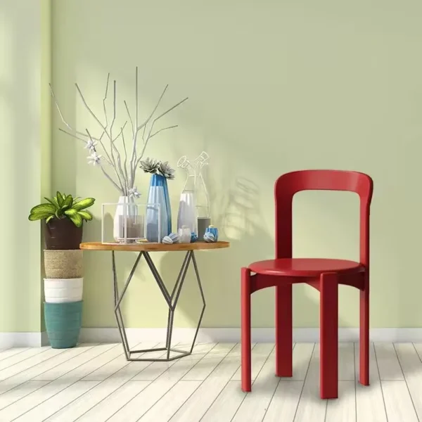 Solid Wood Dining Chairs Nordic Rey Beech Living Room Chairs Stackable Vintage Curved Backrest Swiss Chair Shoes Changing Stool - Image 6