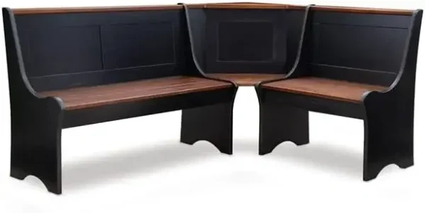 Fashion Nordic solid wood black 3 Piece Conversation Indoor Kitchen Corner Breakfast Dining Set dinning room table and chairs - Image 3