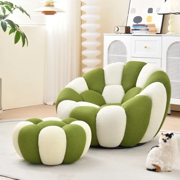 Single Seat Designer Pumpkin Lazy Sofa Balcony and Bedroom Can Lie Down and Recline Italian Minimalist Rochburg Football Sofa - Image 5