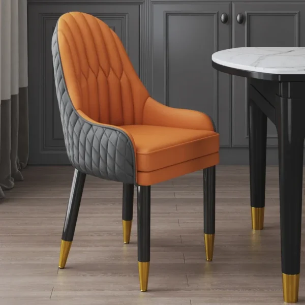 Fashion Large Dining Chairs Waiting Black Metal Legs Floor Transats Living Room Chair Designer Soft Handle Sillas Room Furniture - Image 4