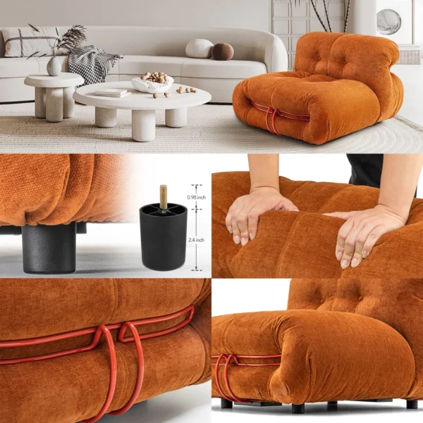 Single Sofa Lazy Couch Reading Chair Lazy Sofa Chair Balcony Leisure Sofa for Living Room Bedroom Lounge Chairs Accent Chair - Image 4