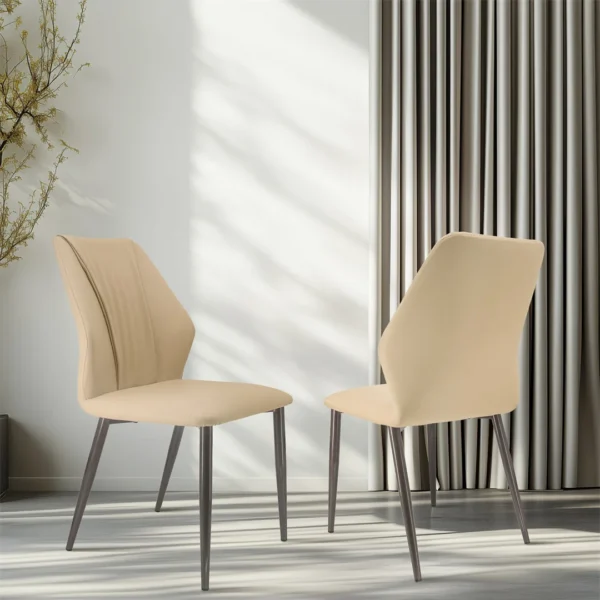 LUVODI Elegant Dining Chairs Set of 2 Microfiber Leather Armless Accent Chairs for Living Room,Cafe,Kitchen,Dining Room - Image 3