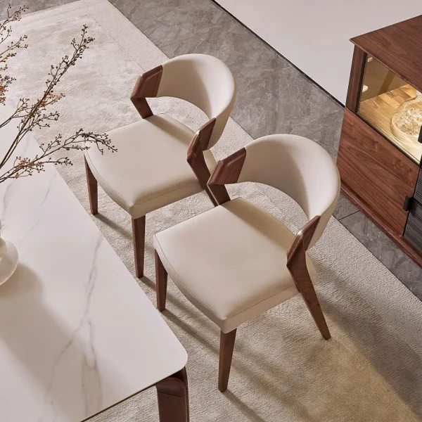 Nordic High-end Light Luxury Ash Wood Dining Chair Wabi-sabi Style Chair Designer Structure Armchair Restaurant Backrest Chair - Image 2