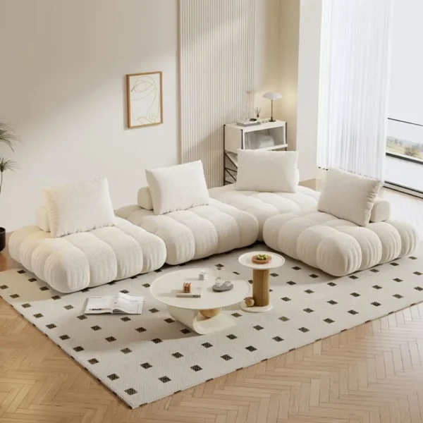 Cloud tofu block sofa art French cream size apartment creative movable modular modular sofa - Image 3