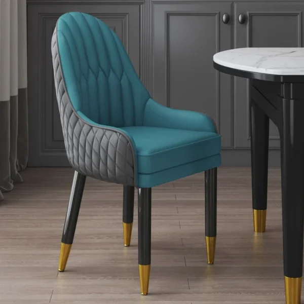 Fashion Large Dining Chairs Waiting Black Metal Legs Floor Transats Living Room Chair Designer Soft Handle Sillas Room Furniture - Image 5