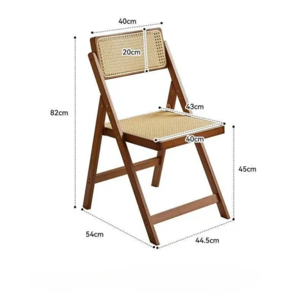 Stackable Dining Chairs Wood Folding Dining Room Chair Woven Seat Kitchen Balcony Furniture Sillas Para Comedor Patio Chair - Image 6