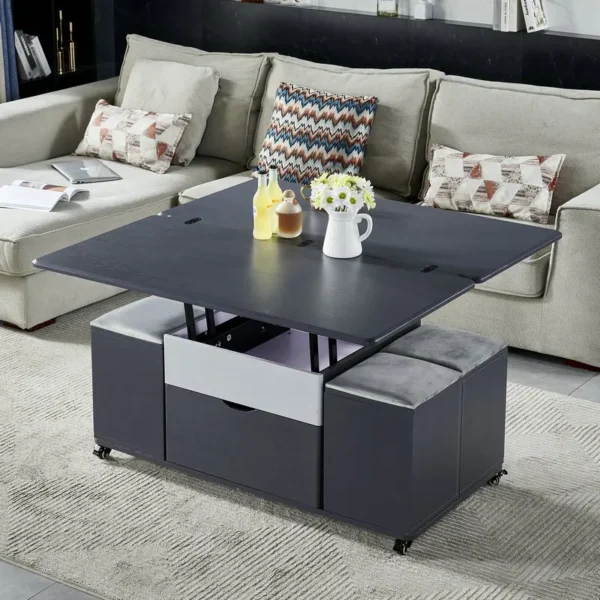Storage Lifting Coffee Table Modern Luxury Designer Clear Cheap Side Table Aesthetic Lounge Living Room Kaffee Tische Furniture - Image 3