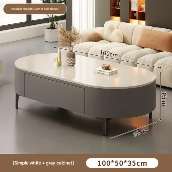 Modern Simple Coffee Table Living Room Floor Cheap Oval Organizer Side Table Funky Necklace Relaxing Couchtisch Trendy Furniture - Image 5