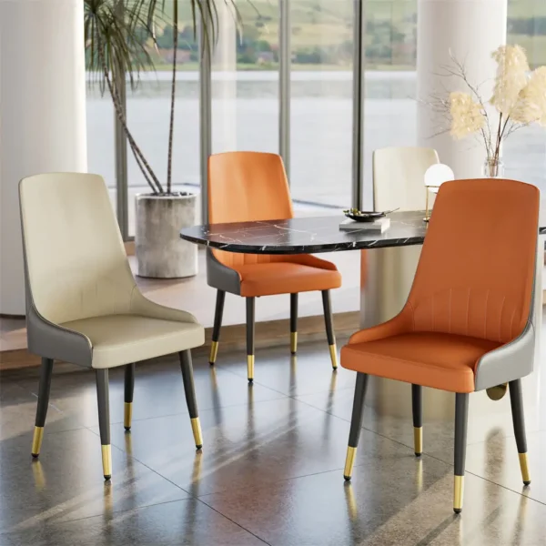 LUVODI 2PCS Dining Room Chairs with Arms Microfiber Leather Upholstered with Wide Cushion Seat Leisure Side Chairs - Image 4