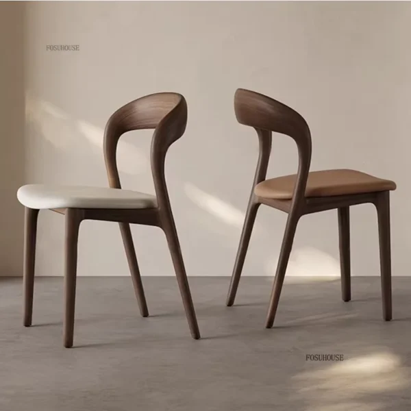Nordic Solid Wood Dining Chairs Home Antique Style Backrest Chair High-end Designer Hotel Restaurant Chairs Leisure Study Chair - Image 3