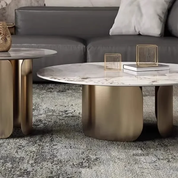 Hall Designer Decorative Coffee Table European Marble Pattern Coffee Tables Light Luxury Home Furniture High-end Side Table - Image 4