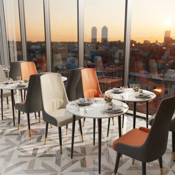 LUVODI 2PCS Dining Room Chairs with Arms Microfiber Leather Upholstered with Wide Cushion Seat Leisure Side Chairs - Image 5