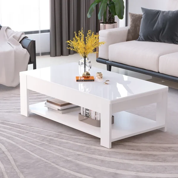 Nordic coffee table, simple modern tempered glass living room, easy to create office living room - Image 4
