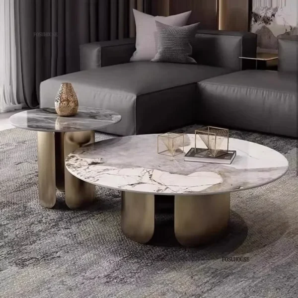 Hall Designer Decorative Coffee Table European Marble Pattern Coffee Tables Light Luxury Home Furniture High-end Side Table