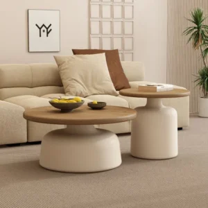 Minimalist and Stylish Apartment Coffee Table with Cream-colored Rustic Style for Living Room and Guest House