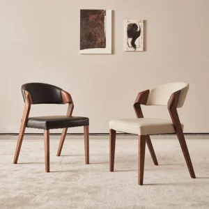 Nordic High-end Light Luxury Ash Wood Dining Chair Wabi-sabi Style Chair Designer Structure Armchair Restaurant Backrest Chair