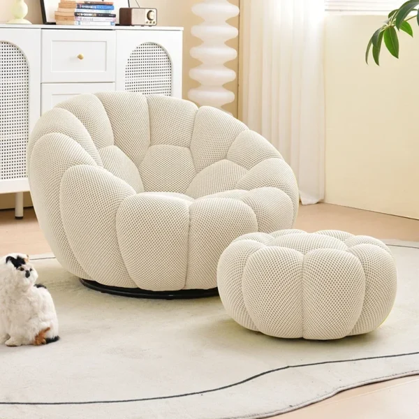 Single Seat Designer Pumpkin Lazy Sofa Balcony and Bedroom Can Lie Down and Recline Italian Minimalist Rochburg Football Sofa - Image 6