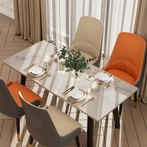 LUVODI 2PCS Dining Room Chairs with Arms Microfiber Leather Upholstered with Wide Cushion Seat Leisure Side Chairs - Image 3