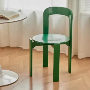 Solid Wood Dining Chairs Nordic Rey Beech Living Room Chairs Stackable Vintage Curved Backrest Swiss Chair Shoes Changing Stool
