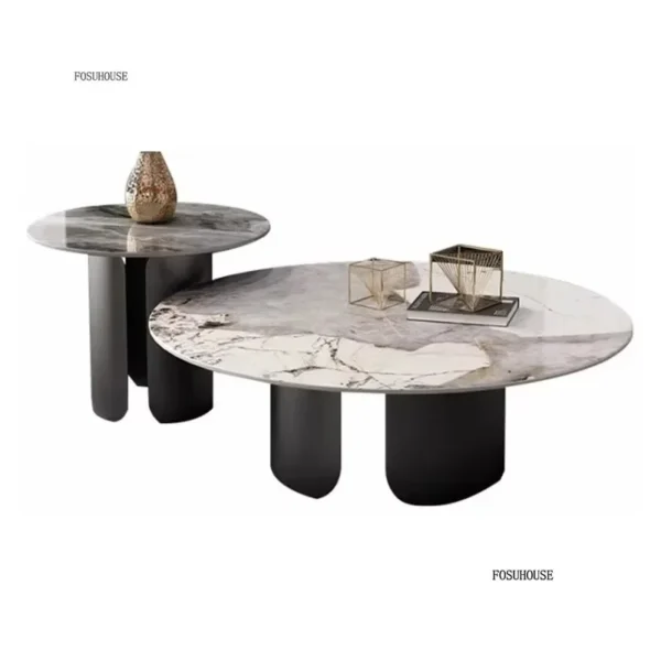 Hall Designer Decorative Coffee Table European Marble Pattern Coffee Tables Light Luxury Home Furniture High-end Side Table - Image 2