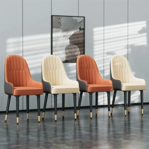 LUVODI PU Leather Dining Chairs with Arms Modern Kitchen Dining Room Chairs with Metal Legs for Hotels,Restaurants,Apartments - Image 4