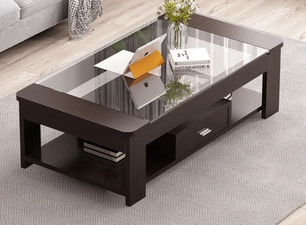 Nordic coffee table, simple modern tempered glass living room, easy to create office living room - Image 2