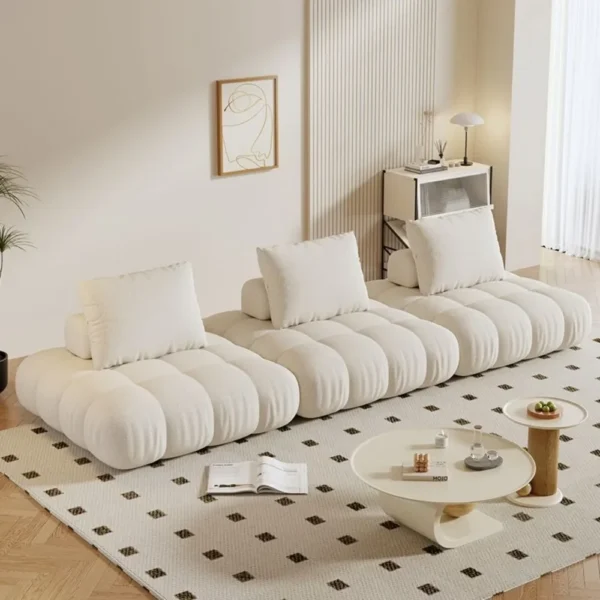 Cloud tofu block sofa art French cream size apartment creative movable modular modular sofa - Image 4