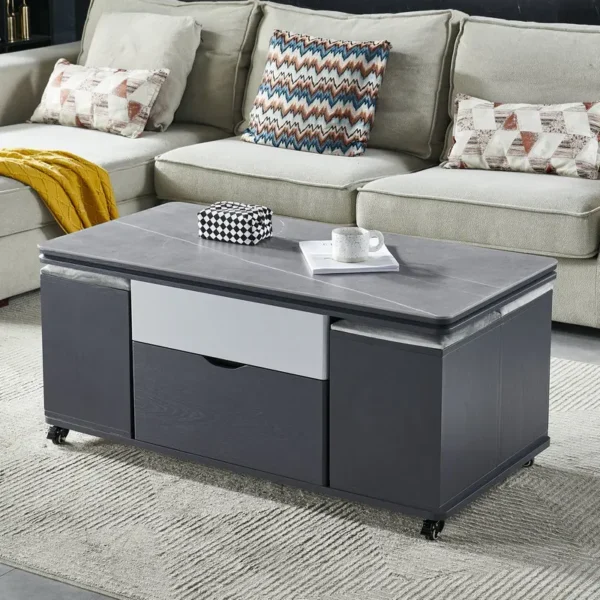 Storage Lifting Coffee Table Modern Luxury Designer Clear Cheap Side Table Aesthetic Lounge Living Room Kaffee Tische Furniture - Image 4